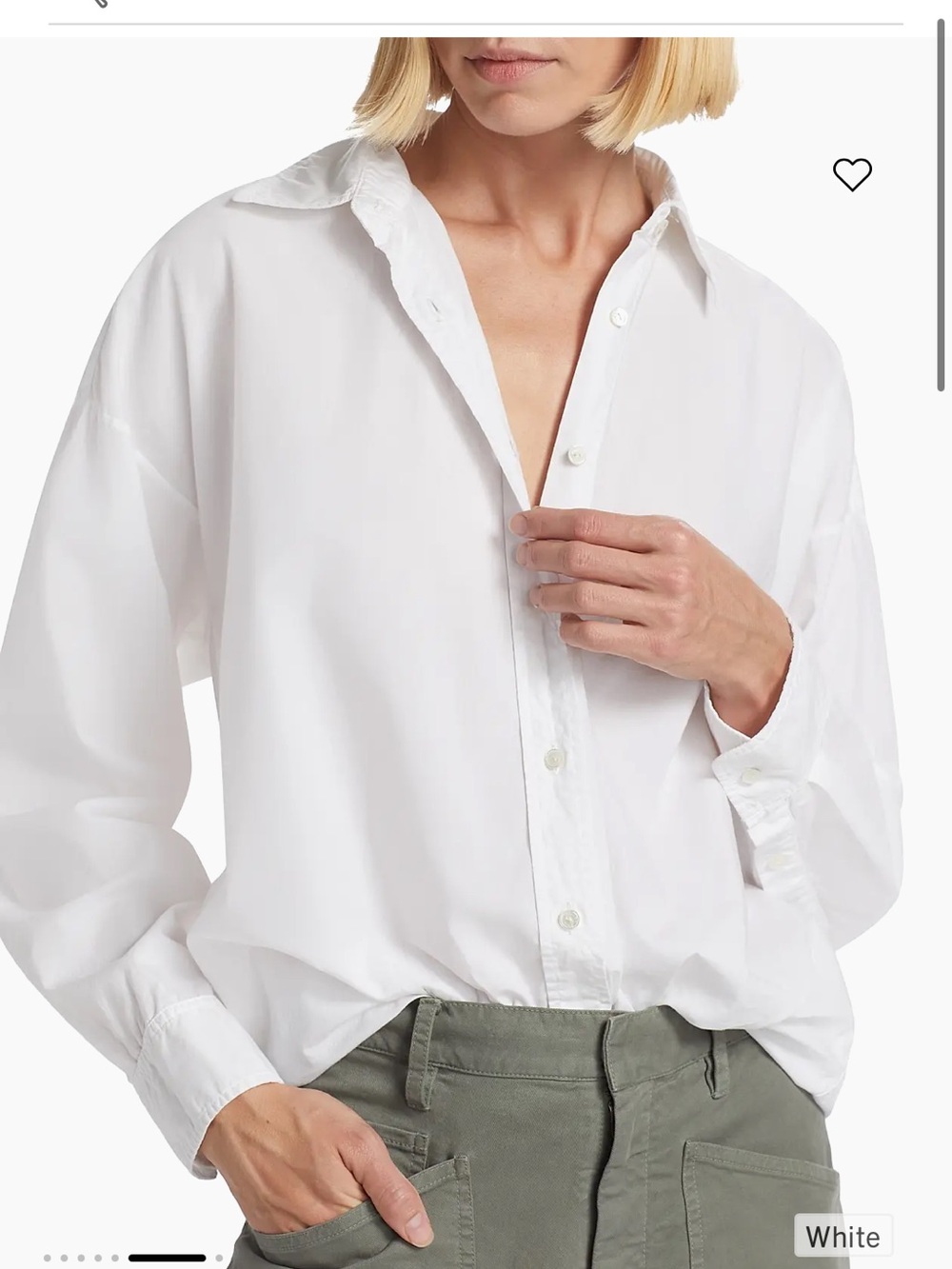 Nili Lotan Mael shirt oversized white button down XS